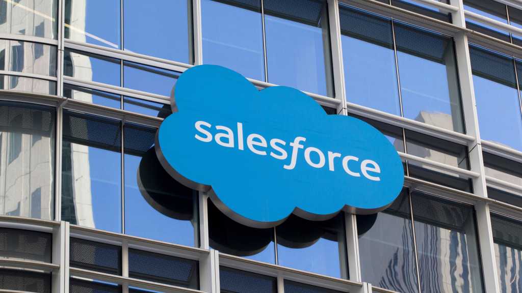 Salesforce logo on building