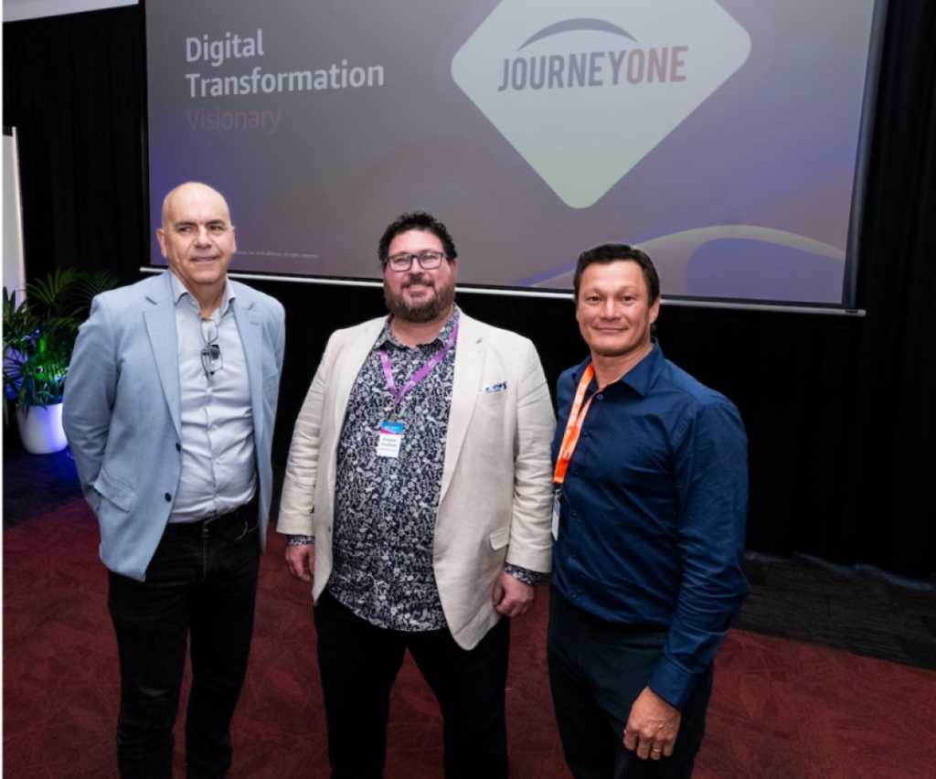 L-R: Andrew Winter (AWS), Cristian Southall, (JourneyOne), Shawn Male (AWS)